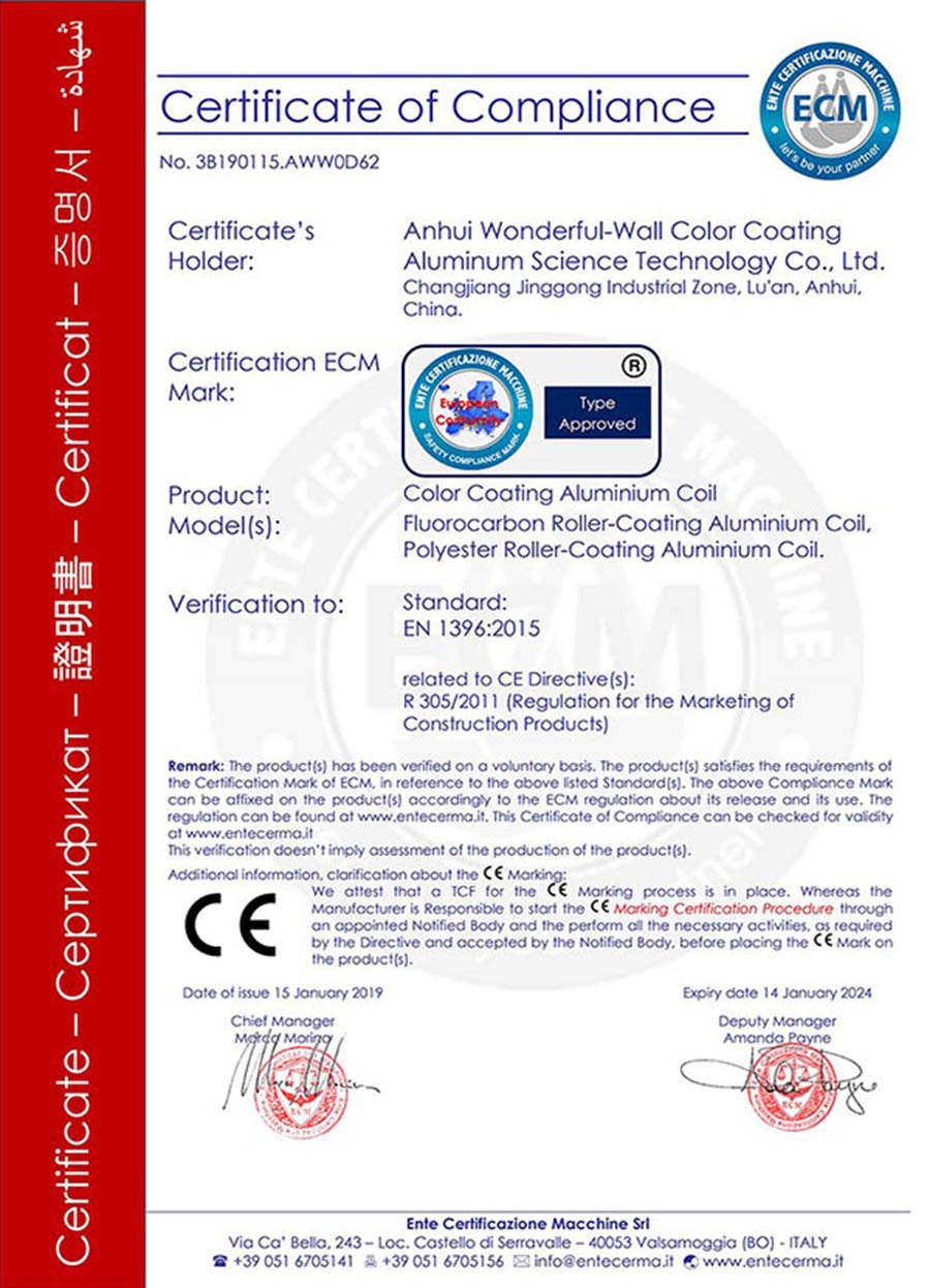certificação ce (EN  1396: 2015) 